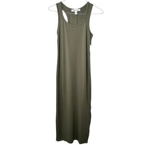 Amazon Essentials Women's Tank Maxi Dress XS Dark‎ Olive Racerback Side Slit NWT